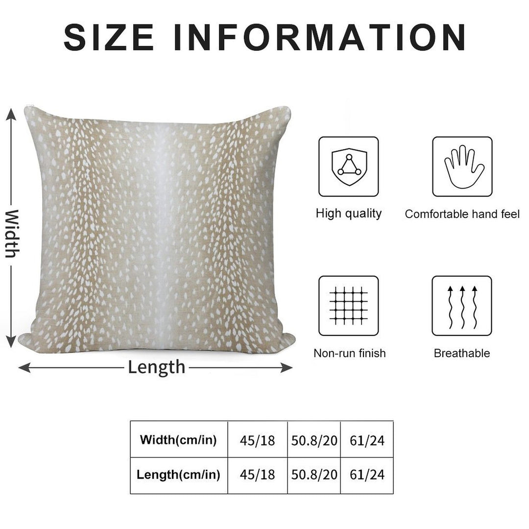 Fawn Beige Antelope Print Throw Pillow Soft Warmth Comfort Throw Pillow
