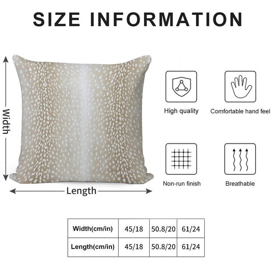 Fawn Beige Antelope Print Throw Pillow Soft Warmth Comfort Throw Pillow