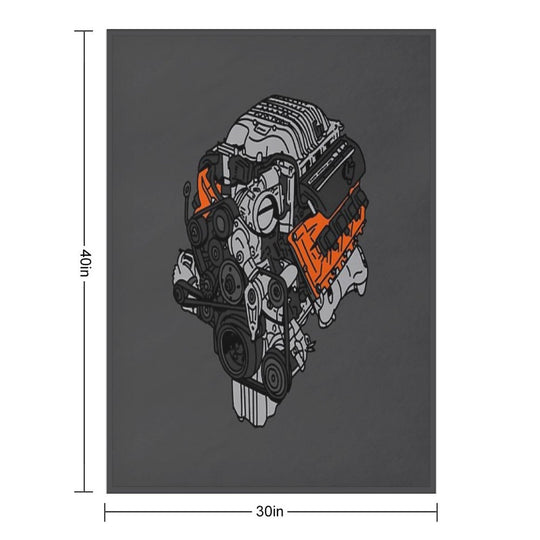Hellcat Engine Compact Throw Blanket