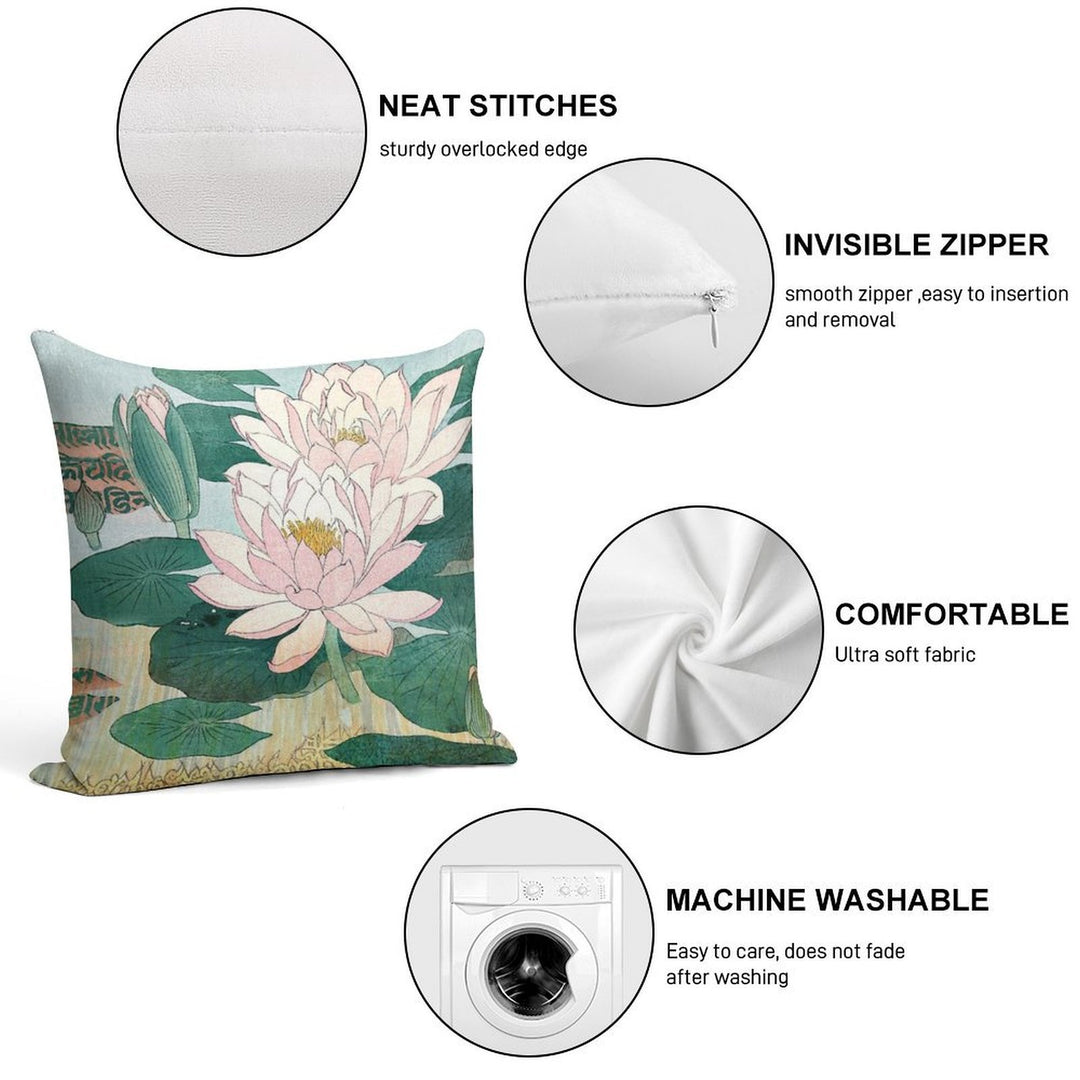 Sacred Lotus Flower Soft Warmth Comfort Throw Pillow