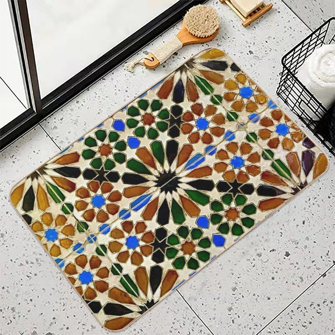 A Tile Wall in Tangier  Repositionable Bath Mat