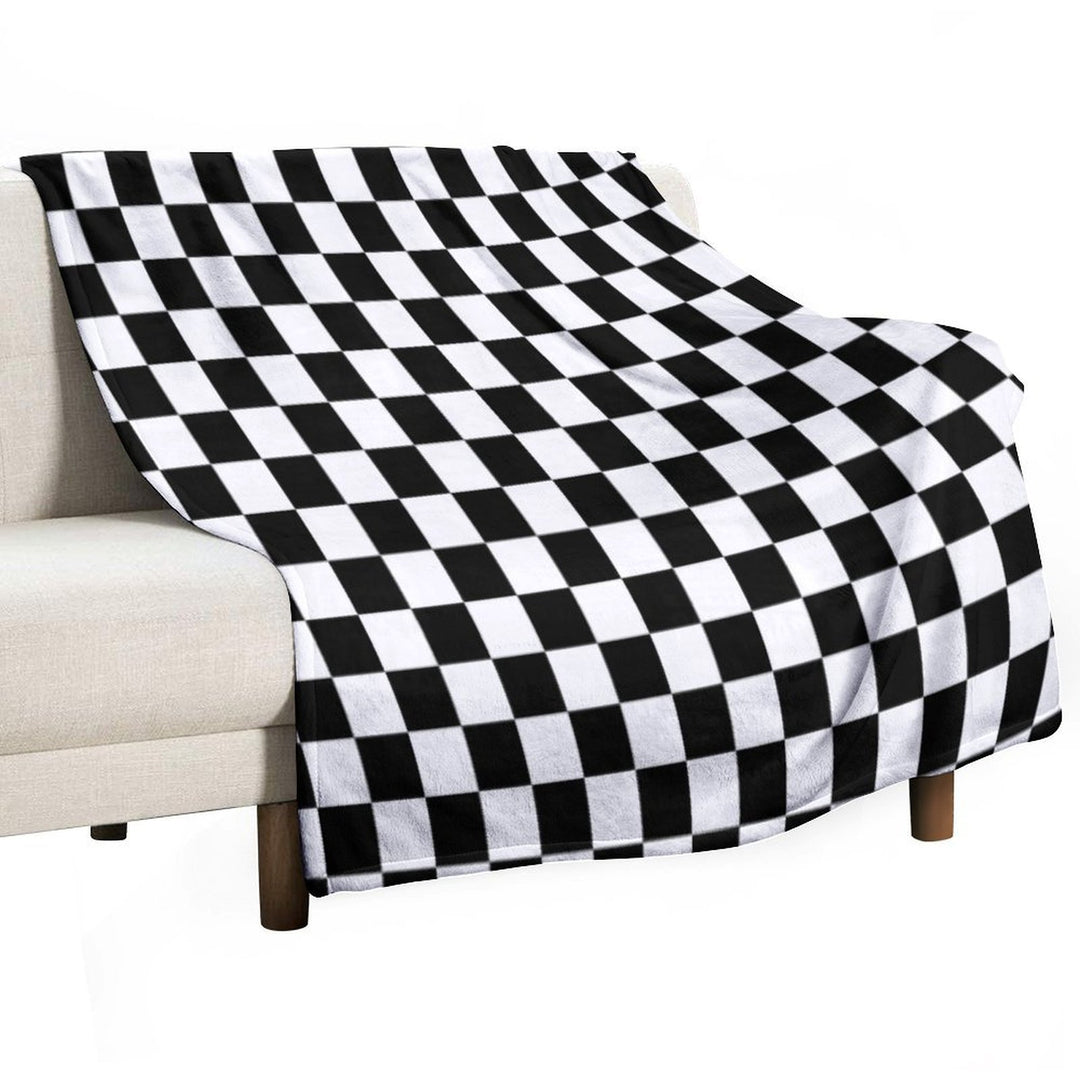 Black And White Checkerboard Pattern Anti-pilling Throw Blanket