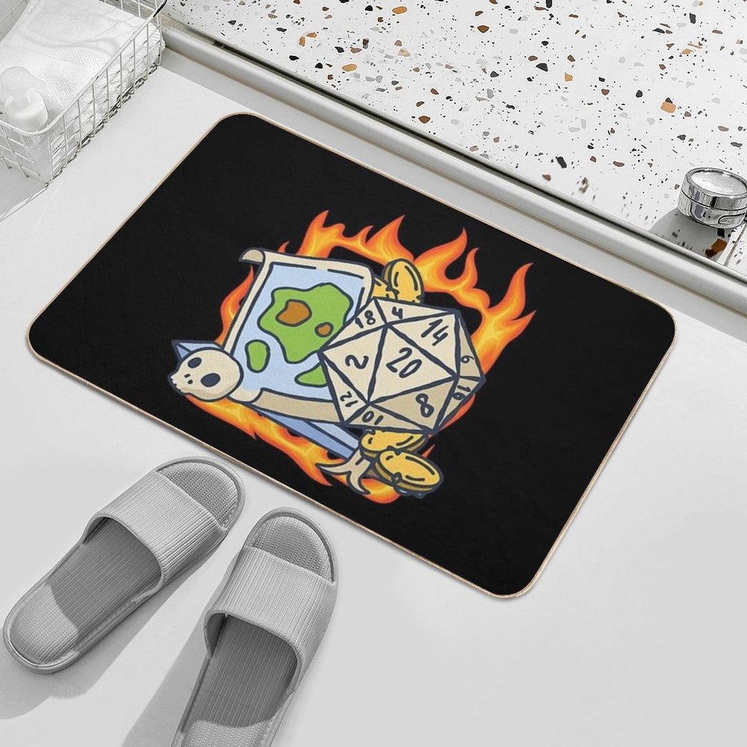 DND Dice And Map  Absorbent Bath Mat