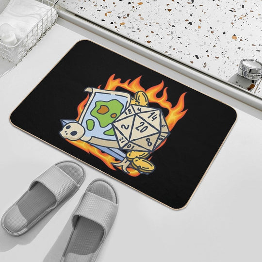 DND Dice And Map  Absorbent Bath Mat