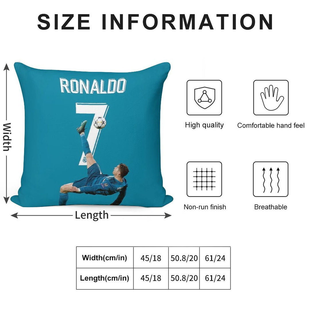 Ronaldo Overhead Kick Soft Luxury Feel Throw Pillow