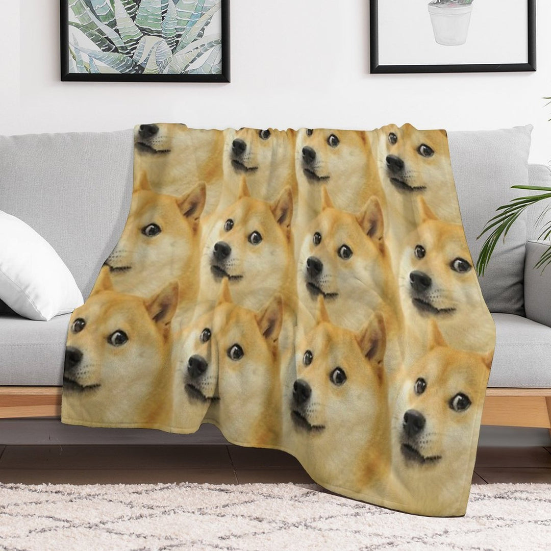 Doge Collage Sustainable Throw Blanket