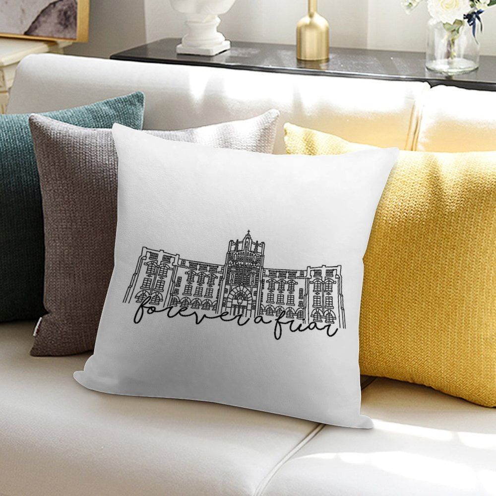 Forever A Friar Providence College Harkins Hall Soft Fade-Resistant Throw Pillow