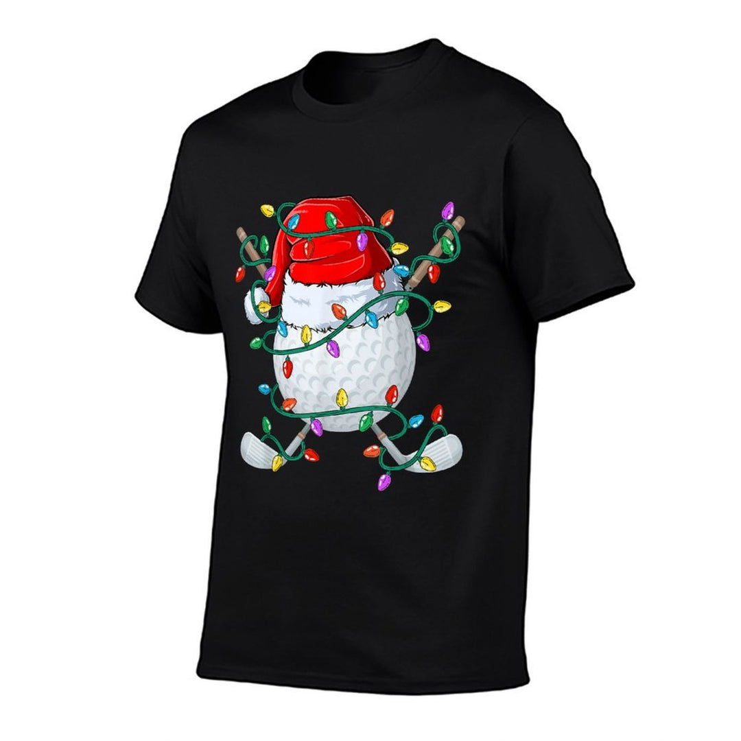 Christmas Golf Xmas Santa Sports Hat Golfer Golfing Funny  Oversized Silhouette T-Shirt
