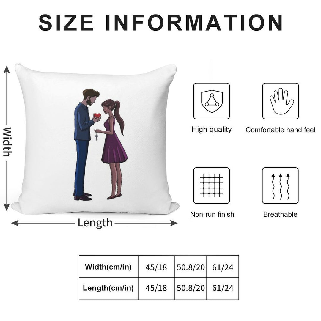 Man Gives His Heart to His Love Soft Luxury Feel Throw Pillow