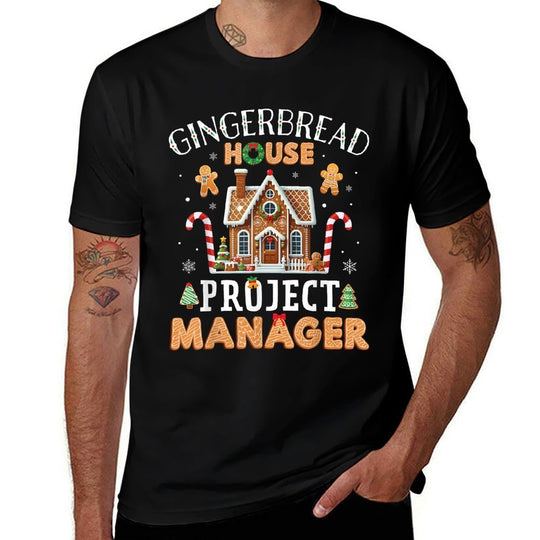 Gingerbread House Project Manager Cookie Baking Funny Xmas  Eco-friendly Material T-Shirt