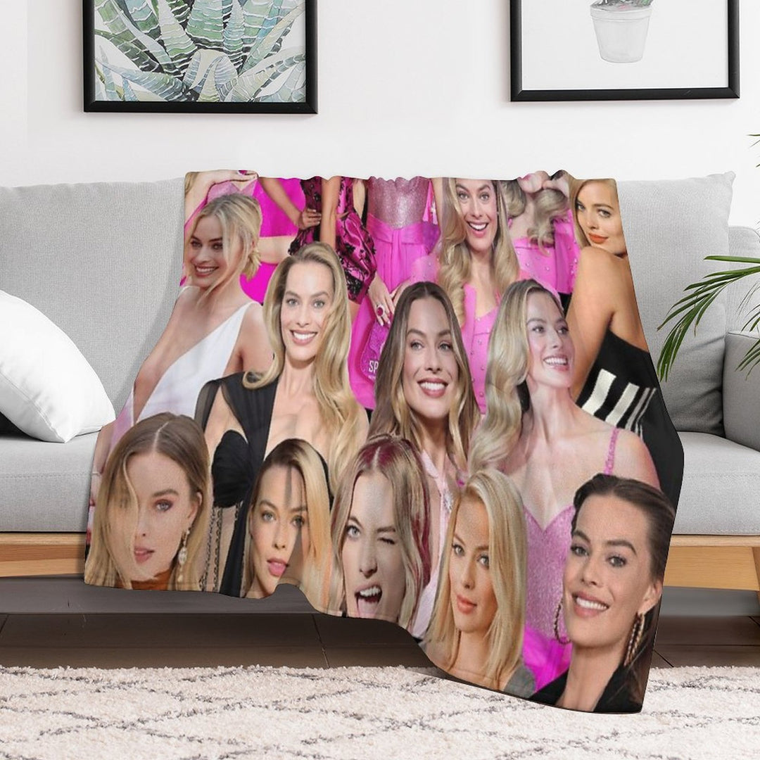 HIGH QUALITY Margot Robbie Photo Collage Durable Throw Blanket