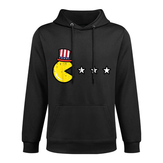 4th July Video Game Eating Stars Retro Gamer Boys Kids Men Colorfast Hoodie