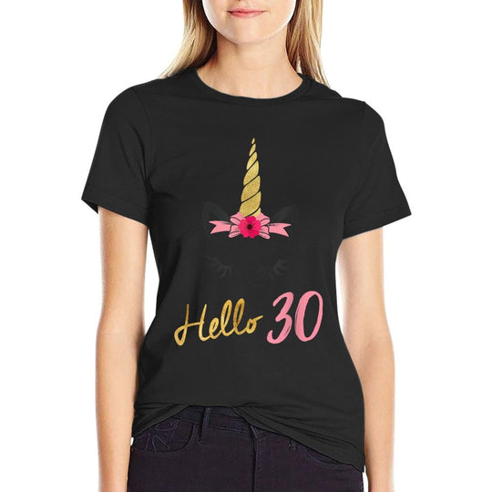 Hello 30 Unicorn 30th Birthday Party Outfit for Women  Classic T-Shirt