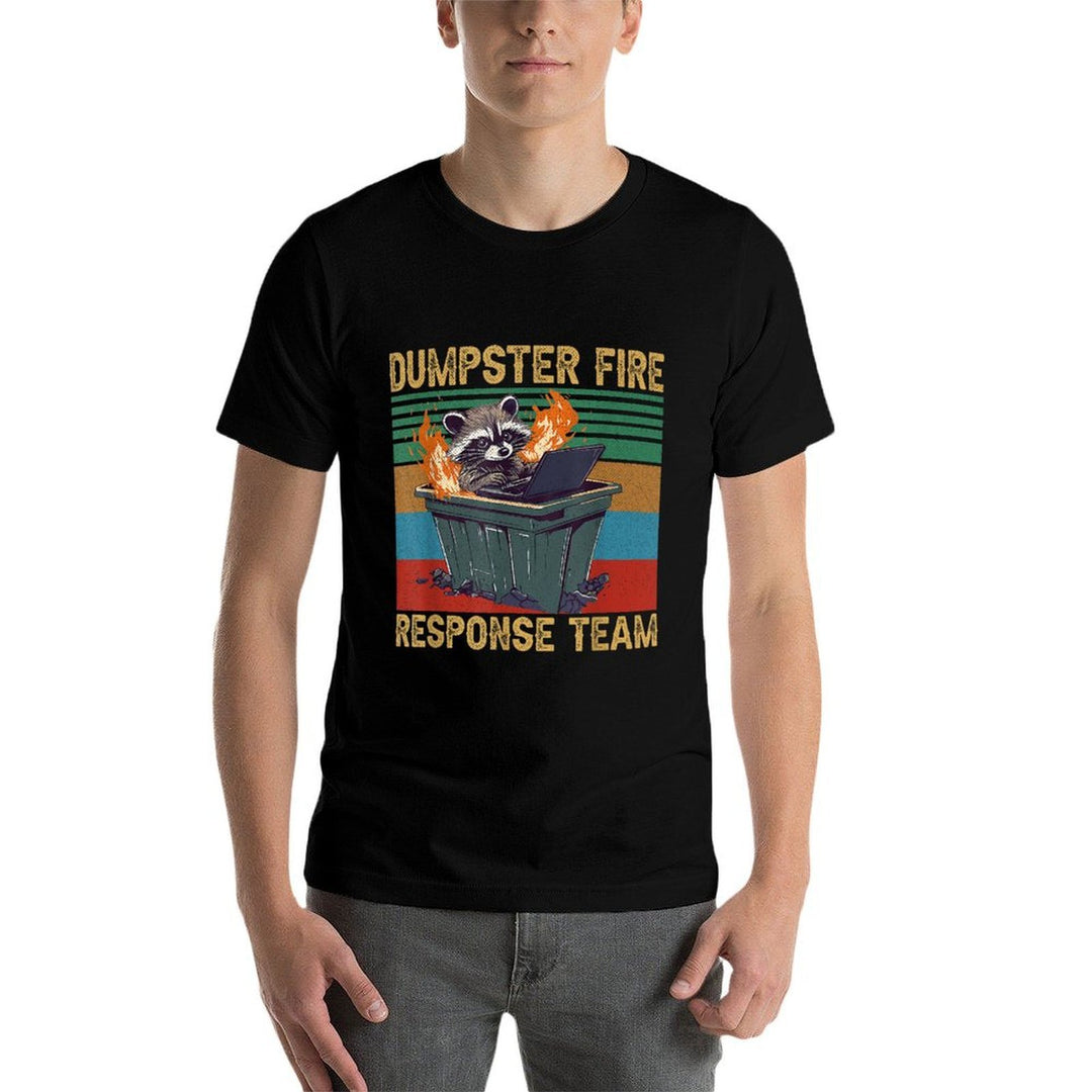 Dumpster Fire Response Team Funny Meme Raccoon Team Trash  Graphic-printed T-Shirt
