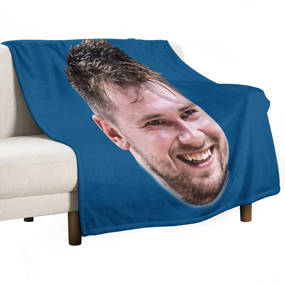 Luka Doncic Basketball Funny Face Easy Care Throw Blanket