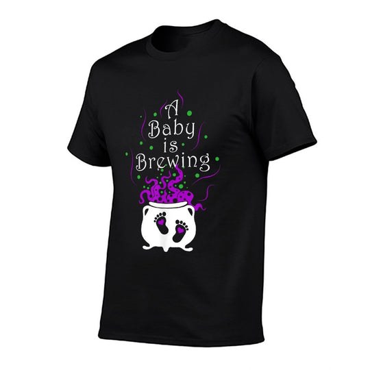 A Baby Is Brewing Black Cauldron Halloween Baby Pregnant  Classic T-Shirt