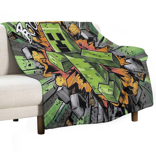 Creeper Explosion Lightweight Throw Blanket