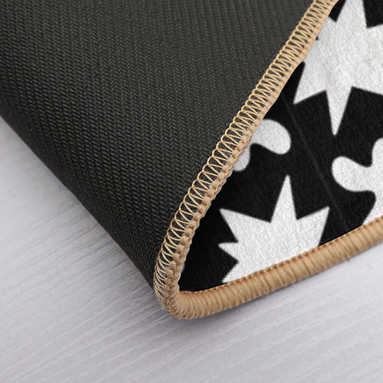 KikiBouba - White on Black  Easy Maintenance Bath Mat