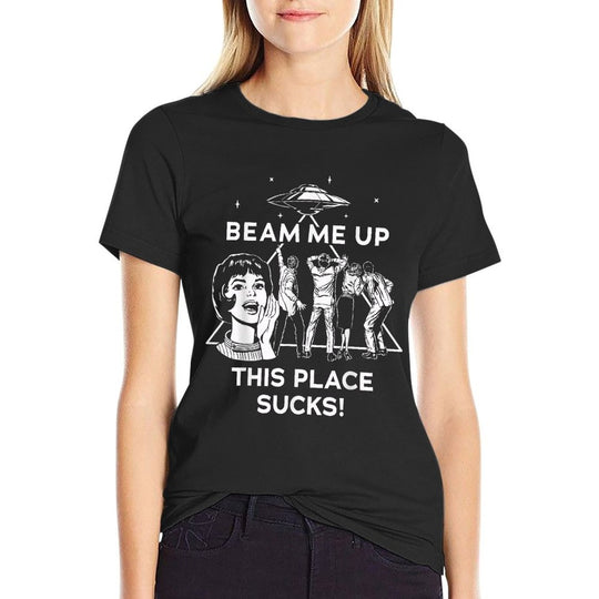 Stranger Things Season 5 Beam Me Up This Place Sucks!  Relaxed-fit T-Shirt