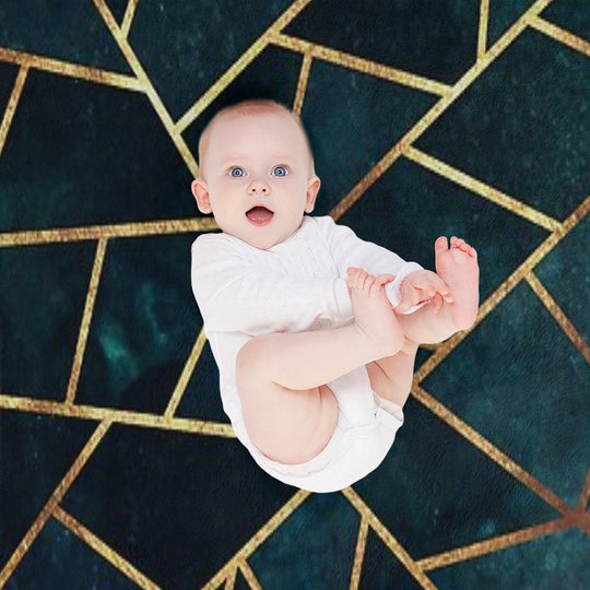 Deep Teal Geometric Machine-washable Throw Blanket