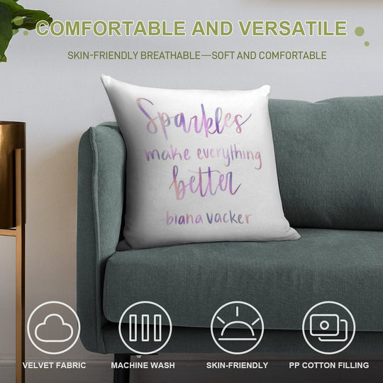 Sparkles Make Everything Better Soft Ultra-Soft Texture Throw Pillow