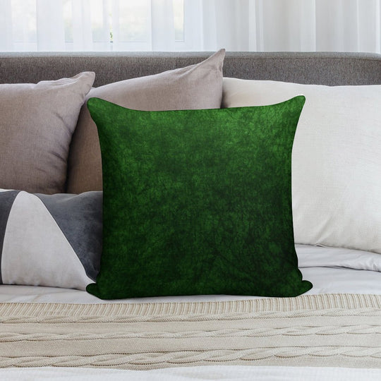 Emerald Green Grass Velvet  Texture Soft Skin-Friendly Throw Pillow