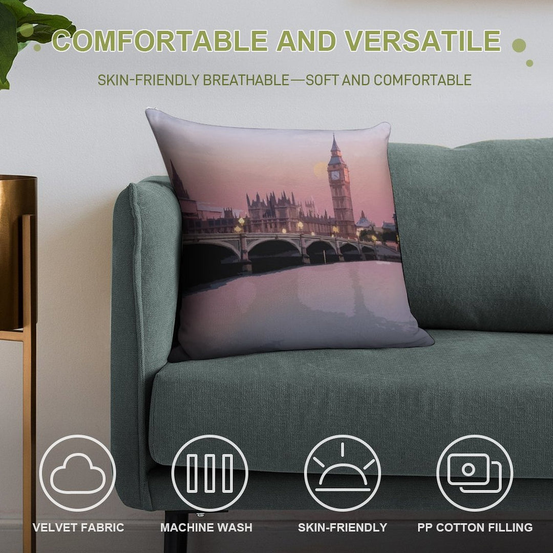 Travel to London Soft Anti-Pilling Throw Pillow