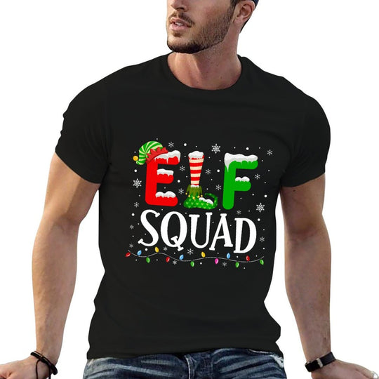 Xmas Elf Squad Family Matching Group Christmas  Fade-proof Color T-Shirt
