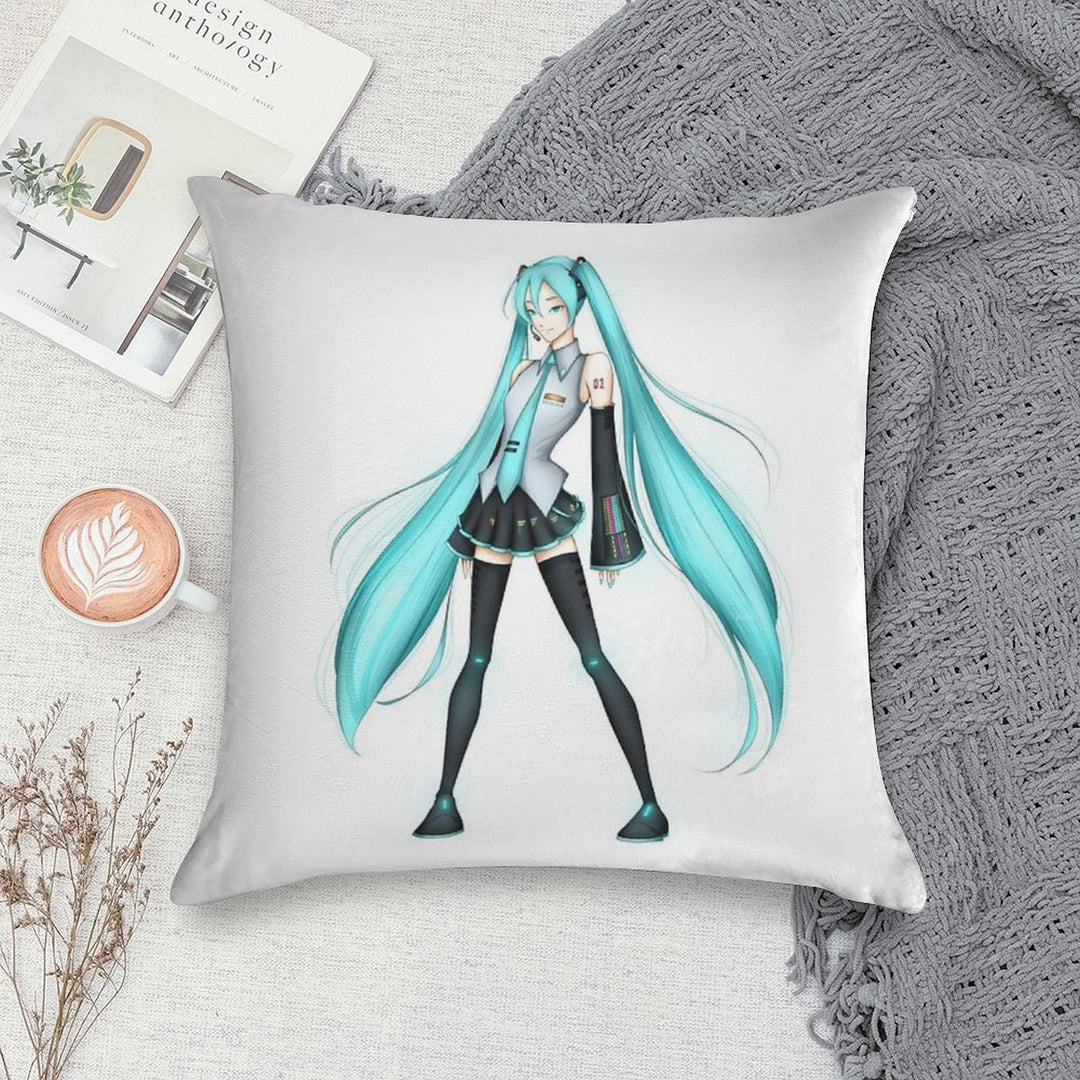 Hatsune Miku (Full Body) Soft Durable Construction Throw Pillow