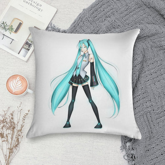 Hatsune Miku (Full Body) Soft Durable Construction Throw Pillow