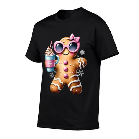 Gingerbread Drinking Hot Chocolate Bougie Women Christmas  Lightweight T-Shirt