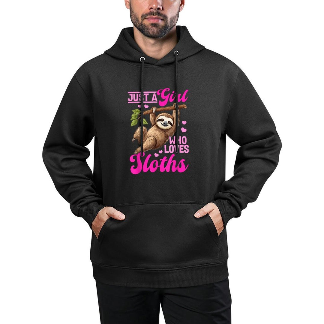 Funny Lazy Sloth Just A Girl Who Loves Sloths Pilling-Resistant Hoodie