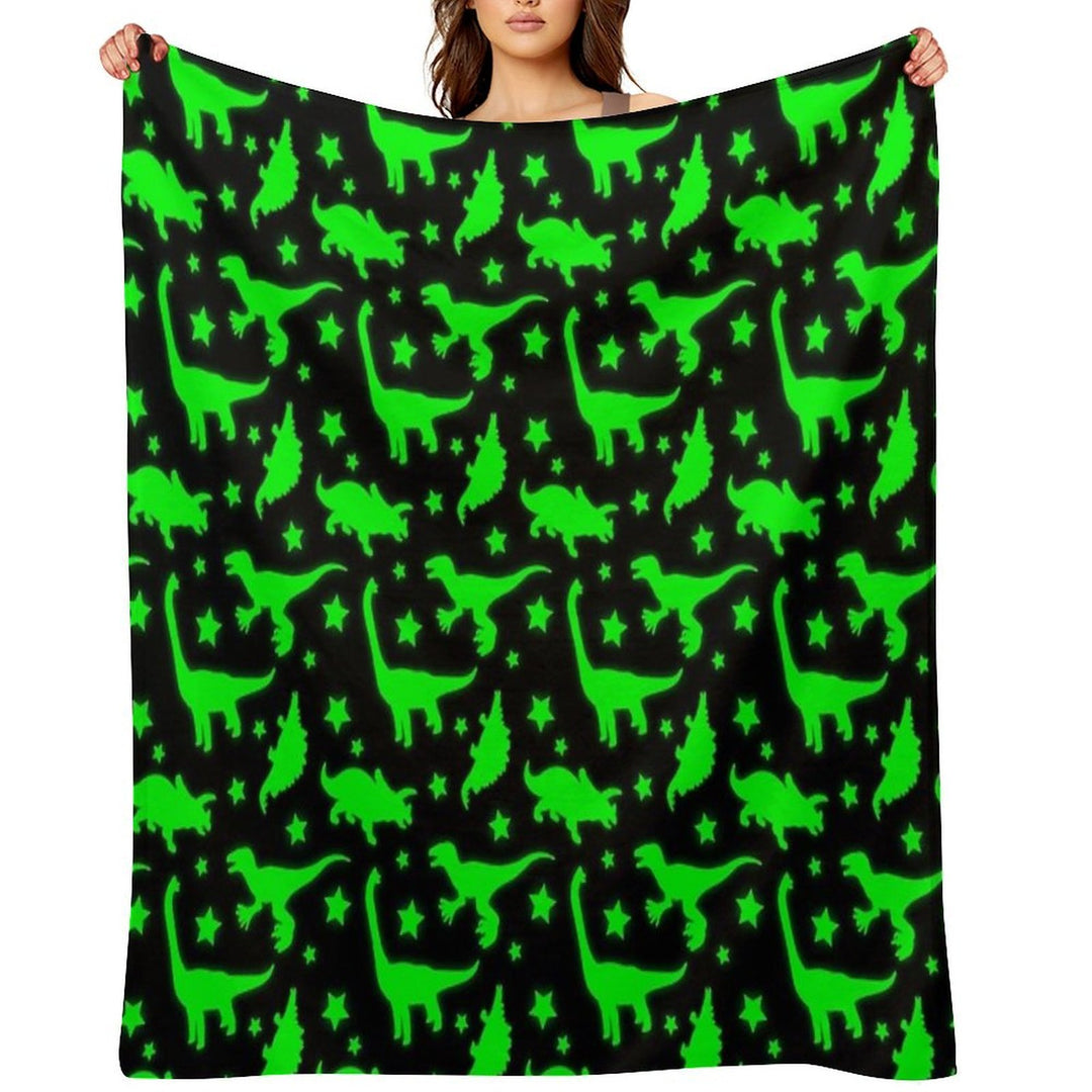 Glowing Dinosaurs (Does Not Glow in The Dark) Travel-friendly Throw Blanket