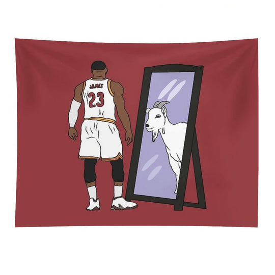 LeBron James Mirror GOAT (Cleveland) Tapestry