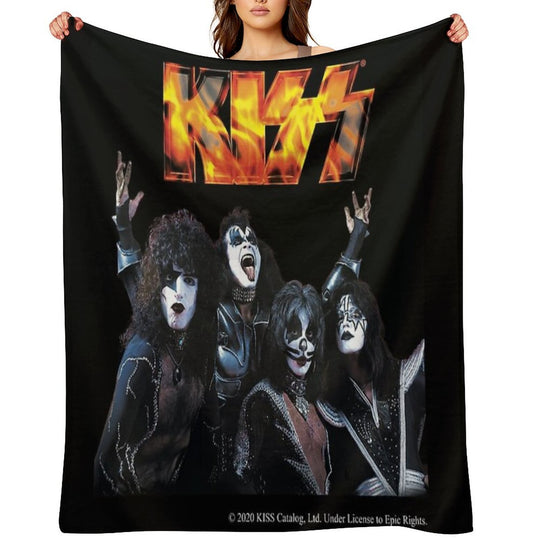 KISS Band Wrinkle-free Throw Blanket