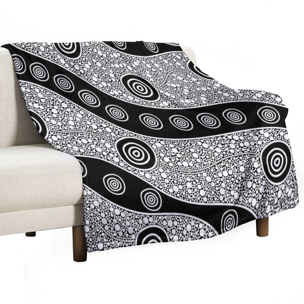 Authentic Aboriginal Art - Untitled Eco-conscious Throw Blanket