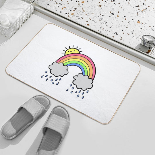 Rainbow Above The Clouds  Toxin-Free Bath Mat