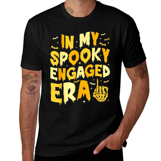 In My Spooky Engaged Era Gothic Engagement Party  Slim-fit Cut T-Shirt
