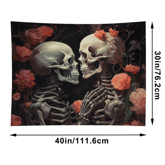 Together Skeleton Lover Art Tapestry