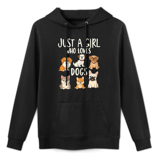 Dog Lover Just A Girl Who Loves Dogs Adjustable Hood Hoodie