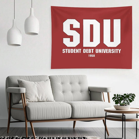 Student Debt University - Reddish Tapestry