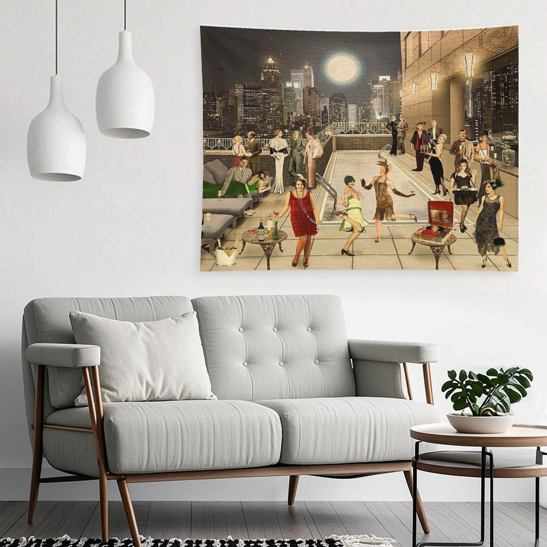 Art Deco Skyline Tapestry