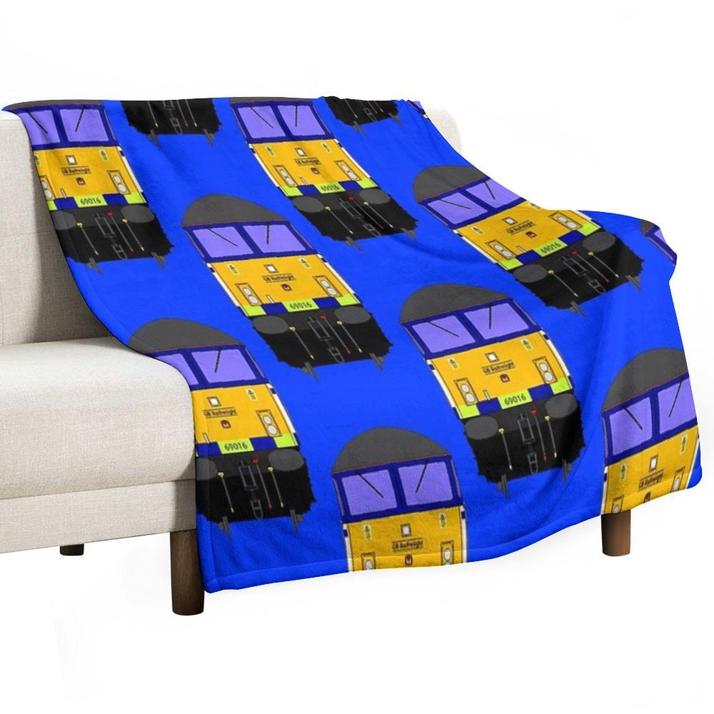 Class 69 Locomotive 69016 Machine-washable Throw Blanket