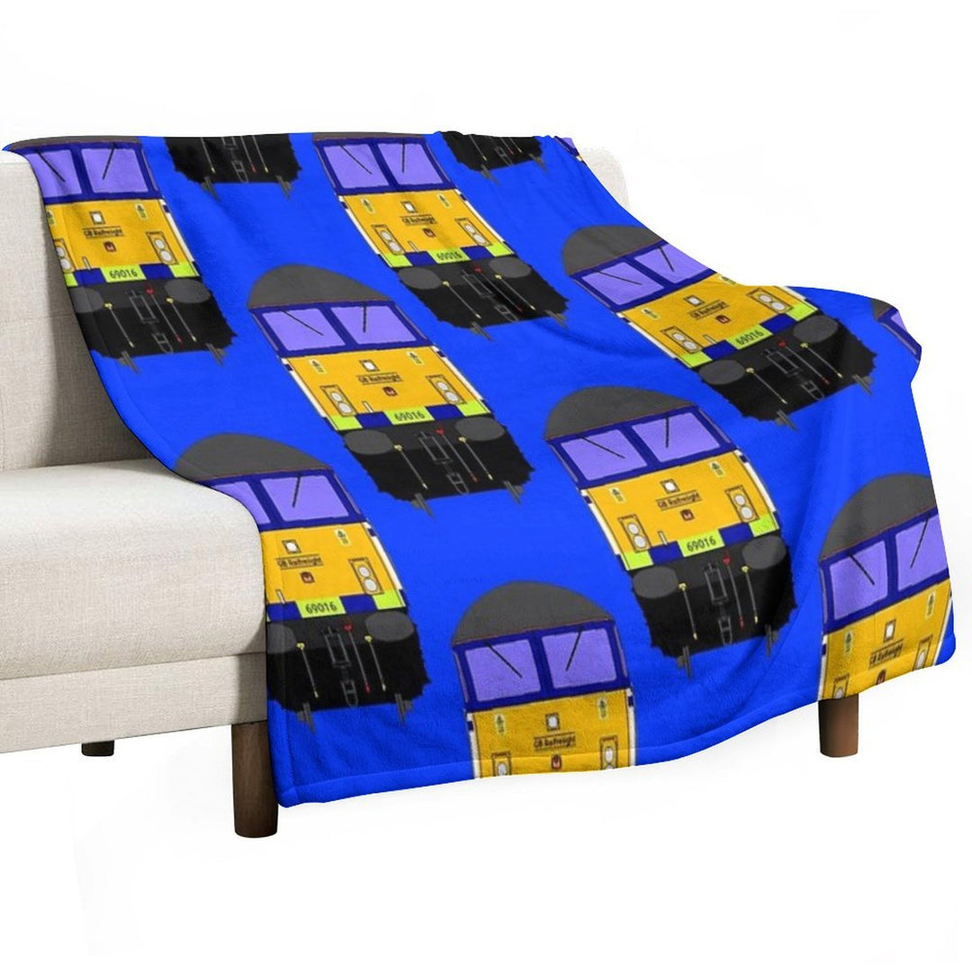 Class 69 Locomotive 69016 Machine-washable Throw Blanket