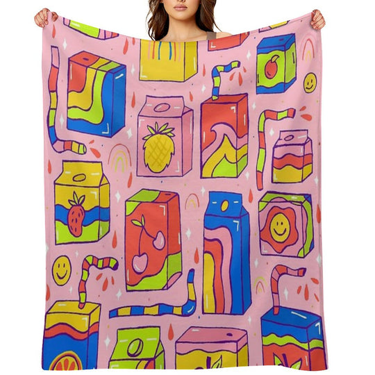 Juice Box Print All-season Throw Blanket