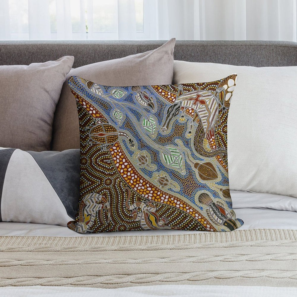 Aboriginal Art Soft Easy Maintenance Throw Pillow