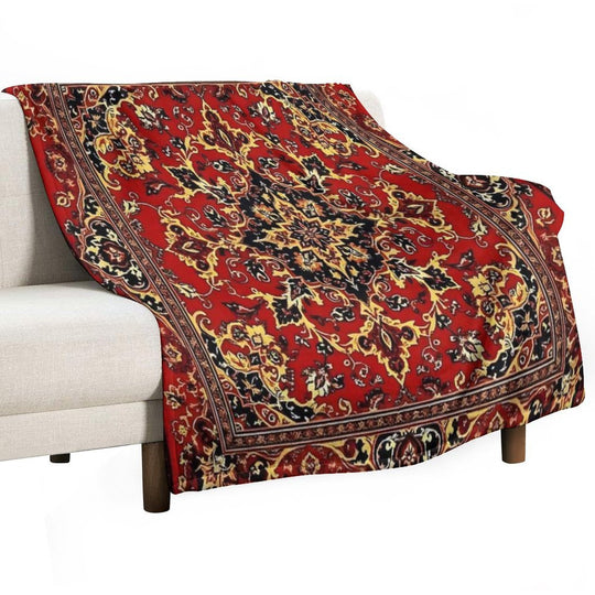 17th Century Afghanistan Rug Print Shrink-resistant Throw Blanket