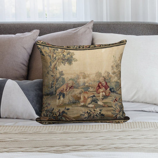 Aubusson  Antique French Tapestry Print Soft High-Density Material Throw Pillow