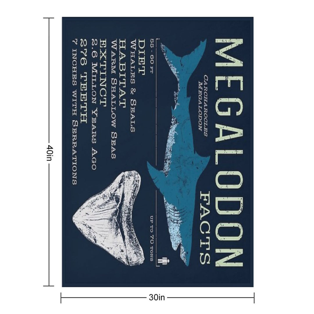 Megalodon Facts Compact Throw Blanket