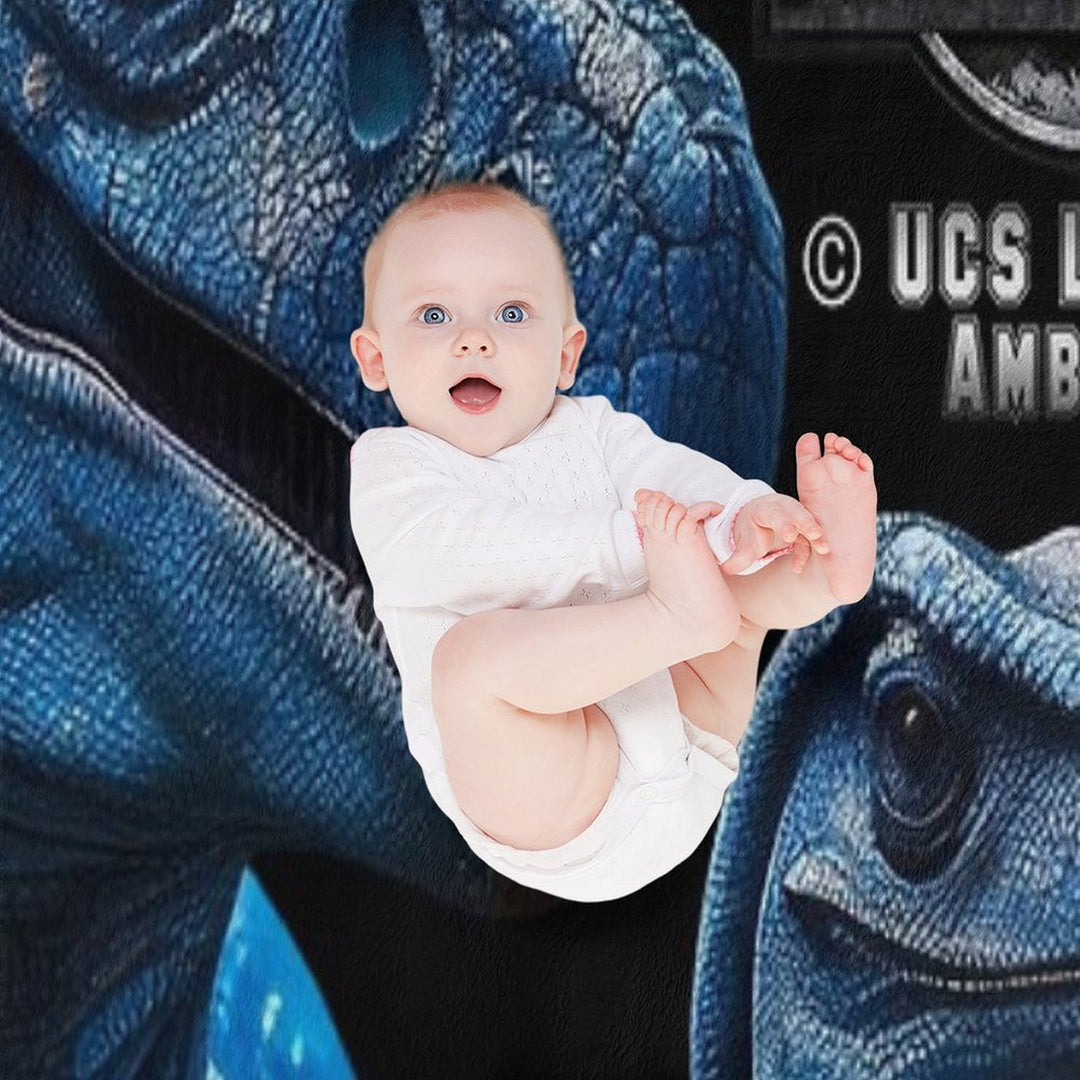 Jurassic World Blue Raptor Family Wrinkle-free Throw Blanket